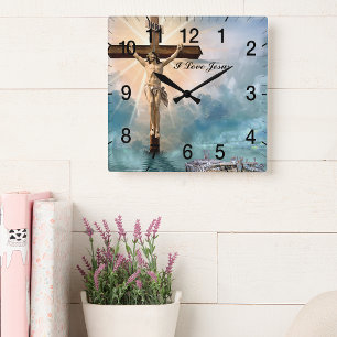 Reloj Cuadrado Oración de Jesús Cristiano