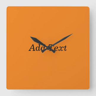 Reloj Cuadrado Orange Create Your Own Add Text Custom