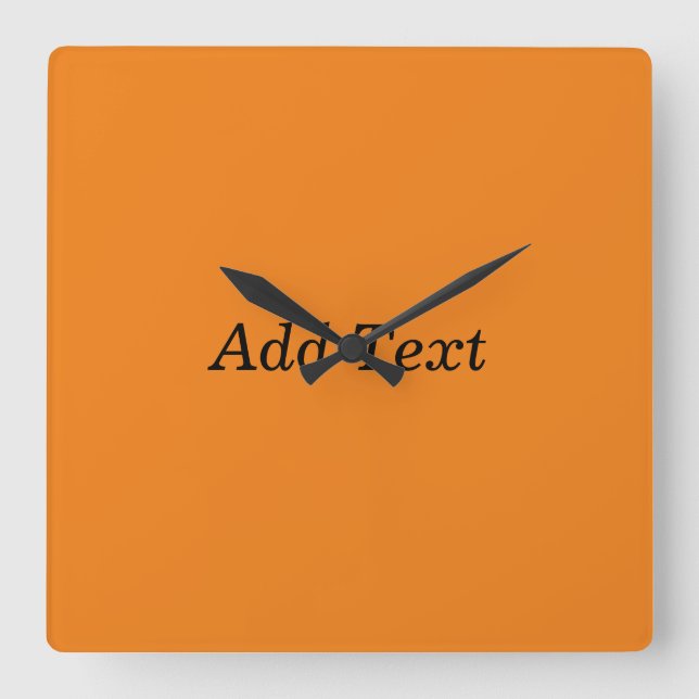 Reloj Cuadrado Orange Create Your Own Add Text Custom (Anverso)