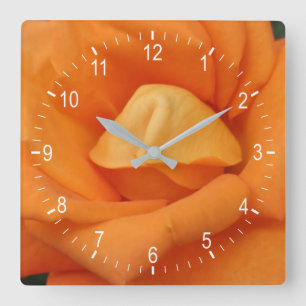 Reloj Cuadrado Orange rose flower square wall clock