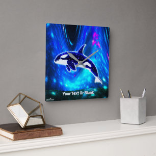Reloj Cuadrado Orca Cósmica