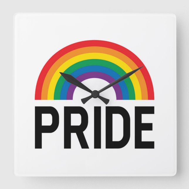 Reloj Cuadrado Orgullo arcoiris (Anverso)
