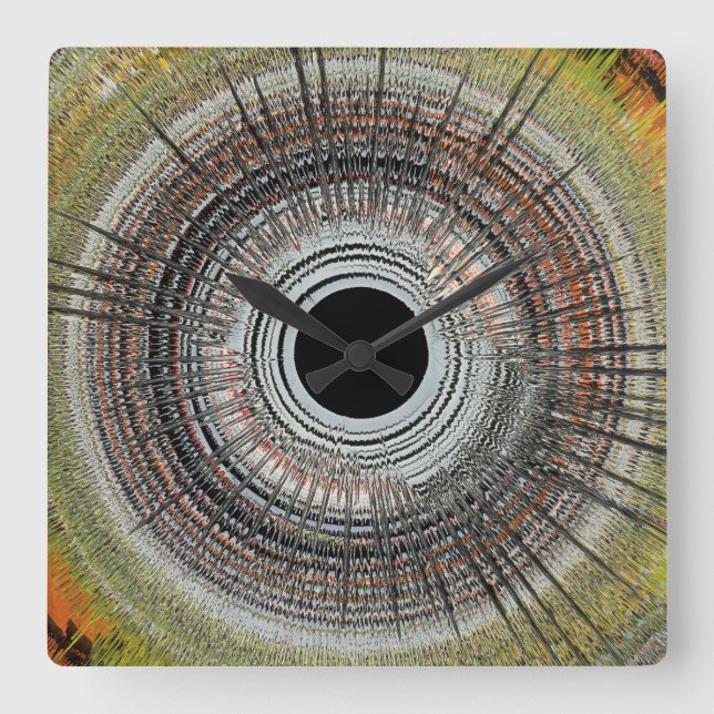 Reloj Cuadrado Original spin art (Anverso)