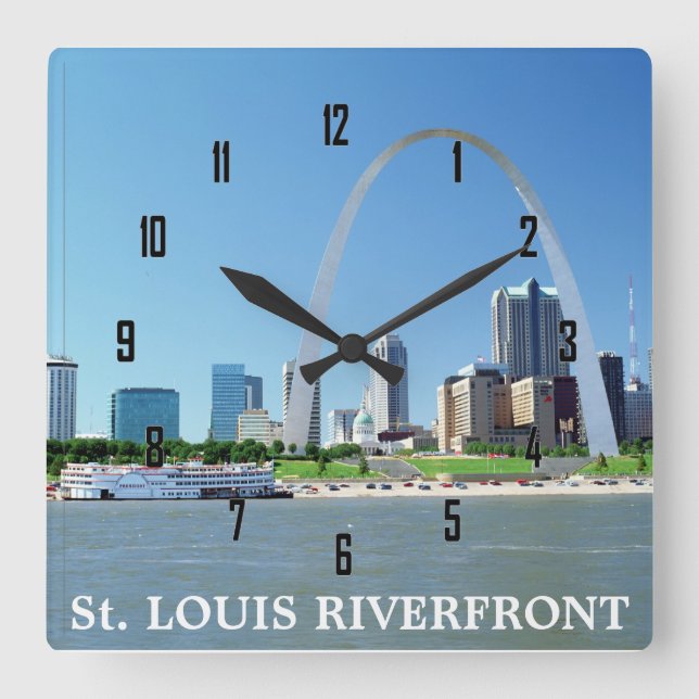 Reloj Cuadrado ORILLA DEL RÍO de St. Louis (Anverso)