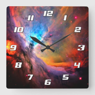 Reloj Cuadrado Orion Nebula Espacio Galaxia Números de alto contr