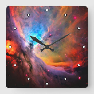 Reloj Cuadrado Orion Nebula Espacio Galaxia puntos de alto contra