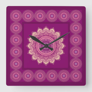 Reloj Cuadrado Ornamento indio