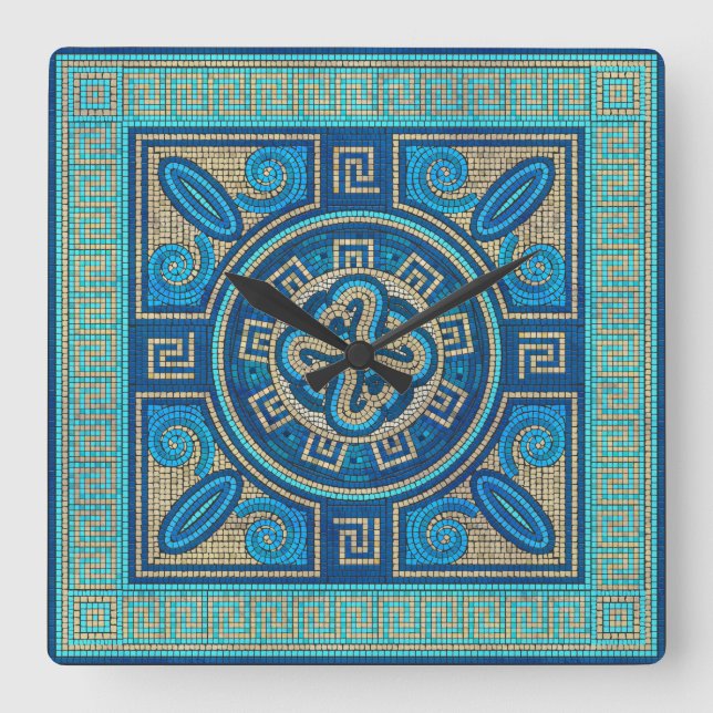 Reloj Cuadrado Ornamento mosaico (Anverso)