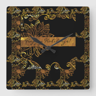 Reloj Cuadrado Oro