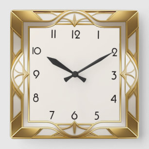 Reloj Cuadrado Oro Art Deco