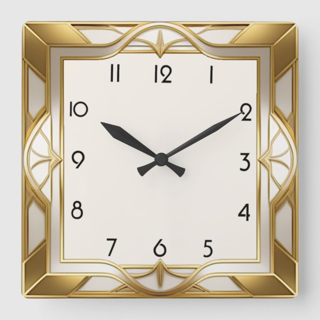 Reloj Cuadrado Oro Art Deco (Anverso)