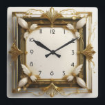 Reloj Cuadrado Oro Art Deco<br><div class="desc">Gran diseño de reloj. Te encantará como a otros. Tenga la libertad de usar este diseño para otro producto que desee o para el personalizar y agregue su texto. Sígueme por más. Gracias. Que tengas un buen día.</div>