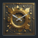 Reloj Cuadrado Oro Art Deco<br><div class="desc">Gran diseño de reloj. Te encantará como a otros. Tenga la libertad de usar este diseño para otro producto que desee o para el personalizar y agregue su texto. Sígueme por más. Gracias. Que tengas un buen día.</div>