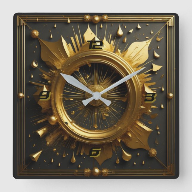 Reloj Cuadrado Oro Art Deco (Anverso)