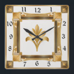 Reloj Cuadrado Oro Art Deco<br><div class="desc">Gran diseño de reloj. Te encantará como a otros. Tenga la libertad de usar este diseño para otro producto que desee o para el personalizar y agregue su texto. Sígueme por más. Gracias. Que tengas un buen día.</div>