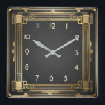 Reloj Cuadrado Oro Art Deco<br><div class="desc">Gran diseño de reloj. Te encantará como a otros. Tenga la libertad de usar este diseño para otro producto que desee o para el personalizar y agregue su texto. Sígueme por más. Gracias. Que tengas un buen día.</div>