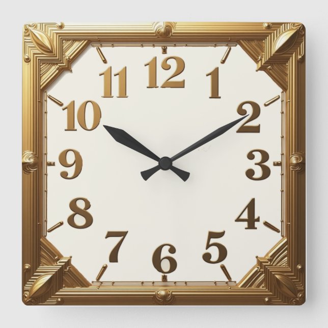 Reloj Cuadrado Oro Art Deco (Anverso)
