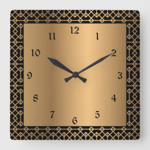 Reloj Cuadrado Oro Art Deco y encantamiento negro