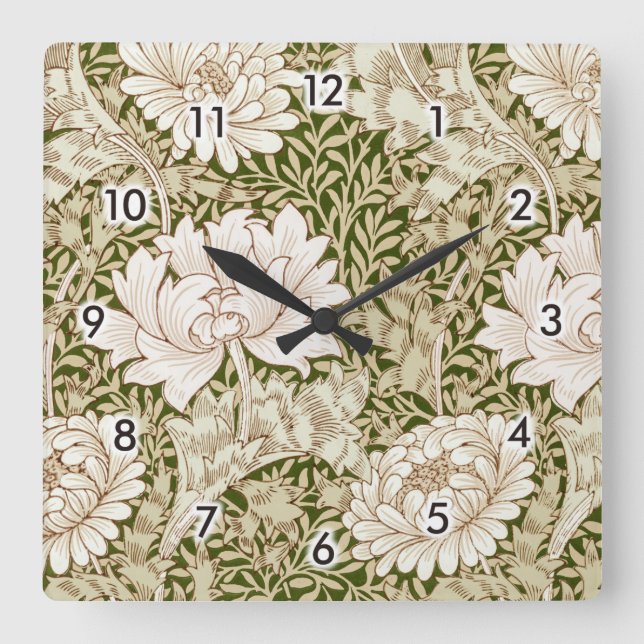 Reloj Cuadrado Oro de crisantemo, William Morris (Anverso)
