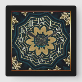 Reloj Cuadrado Oro de Moda y estilo asiático verde 2