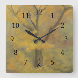 Reloj Cuadrado Oro de otoño