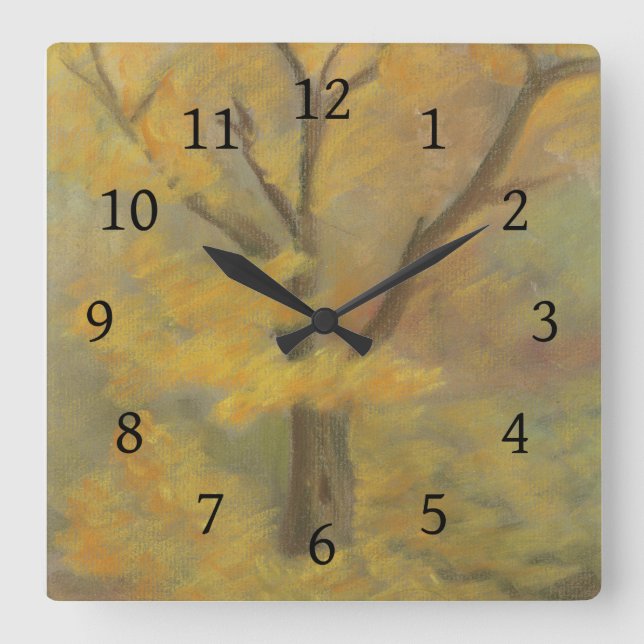 Reloj Cuadrado Oro de otoño (Anverso)