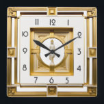 Reloj Cuadrado Oro elegante Art Deco<br><div class="desc">Gran diseño de reloj. Te encantará como a otros. Tenga la libertad de usar este diseño para otro producto que desee o para el personalizar y agregue su texto. Sígueme por más. Gracias. Que tengas un buen día.</div>
