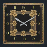 Reloj Cuadrado Oro elegante Art Deco<br><div class="desc">Gran diseño de reloj. Te encantará como a otros. Tenga la libertad de usar este diseño para otro producto que desee o para el personalizar y agregue su texto. Sígueme por más. Gracias. Que tengas un buen día.</div>
