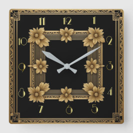 Reloj Cuadrado Oro elegante Art Deco