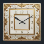 Reloj Cuadrado Oro elegante Art Deco<br><div class="desc">Gran diseño de reloj. Te encantará como a otros. Tenga la libertad de usar este diseño para otro producto que desee o para el personalizar y añada su texto. Sígueme por más. Gracias. Que tengas un buen día.</div>