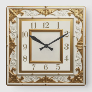 Reloj Cuadrado Oro elegante Art Deco