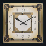 Reloj Cuadrado Oro elegante Art Deco<br><div class="desc">Gran diseño de reloj. Te encantará como a otros. Tenga la libertad de usar este diseño para otro producto que desee o para el personalizar y agregue su texto. Sígueme por más. Gracias. Que tengas un buen día.</div>