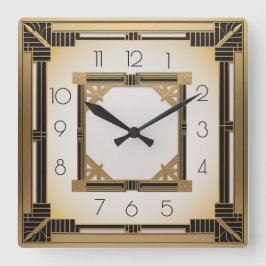 Reloj Cuadrado Oro elegante Art Deco