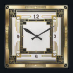Reloj Cuadrado Oro elegante Art Deco<br><div class="desc">Gran diseño de reloj. Te encantará como a otros. Tenga la libertad de usar este diseño para otro producto que desee o para el personalizar y agregue su texto. Sígueme por más. Gracias. Que tengas un buen día.</div>