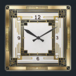Reloj Cuadrado Oro elegante Art Deco<br><div class="desc">Gran diseño de reloj. Te encantará como a otros. Tenga la libertad de usar este diseño para otro producto que desee o para el personalizar y agregue su texto. Sígueme por más. Gracias. Que tengas un buen día.</div>