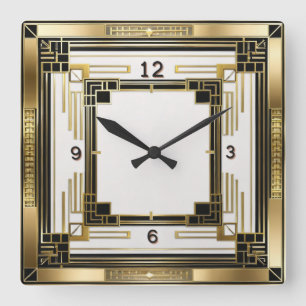 Reloj Cuadrado Oro elegante Art Deco