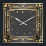 Reloj Cuadrado Oro elegante Art Deco<br><div class="desc">Gran diseño de reloj. Te encantará como a otros. Tenga la libertad de usar este diseño para otro producto que desee o para el personalizar y agregue su texto. Sígueme por más. Gracias. Que tengas un buen día.</div>