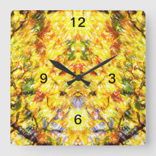 Reloj Cuadrado Oro otoño