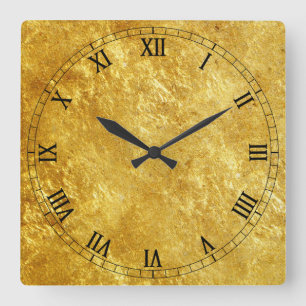 Reloj Cuadrado Oro texturizado