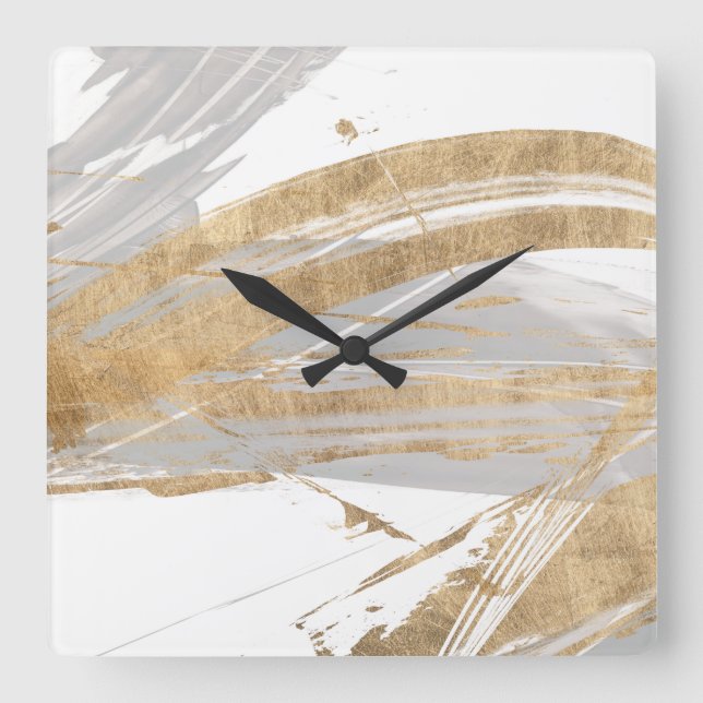 Reloj Cuadrado Oro y gris (Anverso)