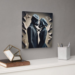 RELOJ CUADRADO ORO Y RESISTENCIA