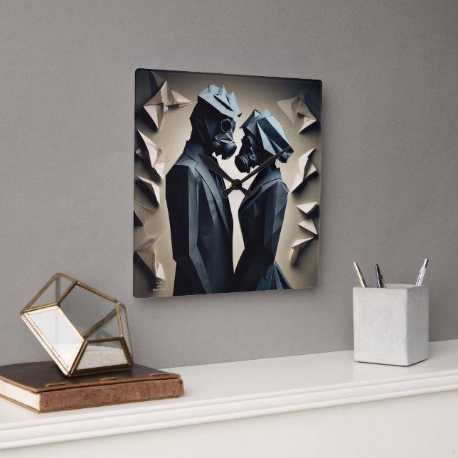 RELOJ CUADRADO ORO Y RESISTENCIA (Oficina)