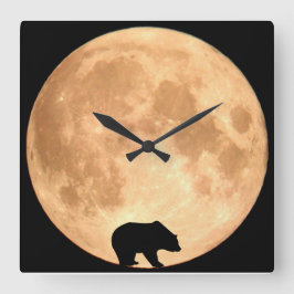 Reloj Cuadrado Oso de la luna llena