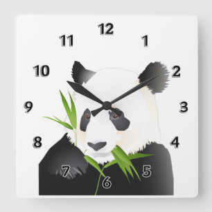 Reloj Cuadrado Oso de panda