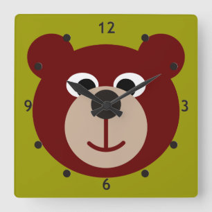 Reloj Cuadrado Oso de peluche sonriente