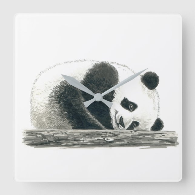 Reloj Cuadrado Oso panda (Anverso)