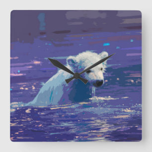 Reloj Cuadrado Oso polar 2014-0901