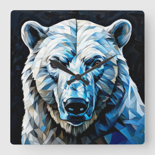 Reloj Cuadrado Oso Polar Vidrio Teñido