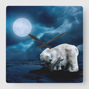 Reloj Cuadrado Osos polares