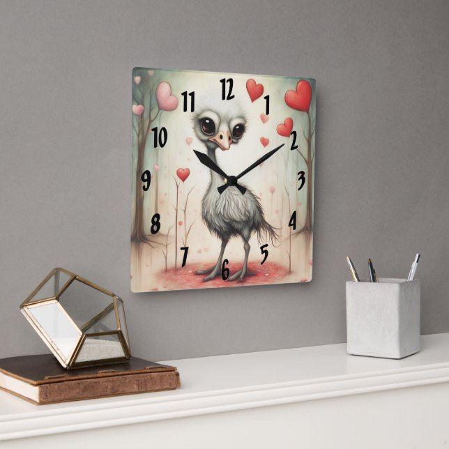 Reloj Cuadrado Ostrich Amor 2 (Oficina)